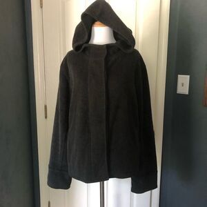 Fjall Gray Wool Blend Button up Jacket with Hood